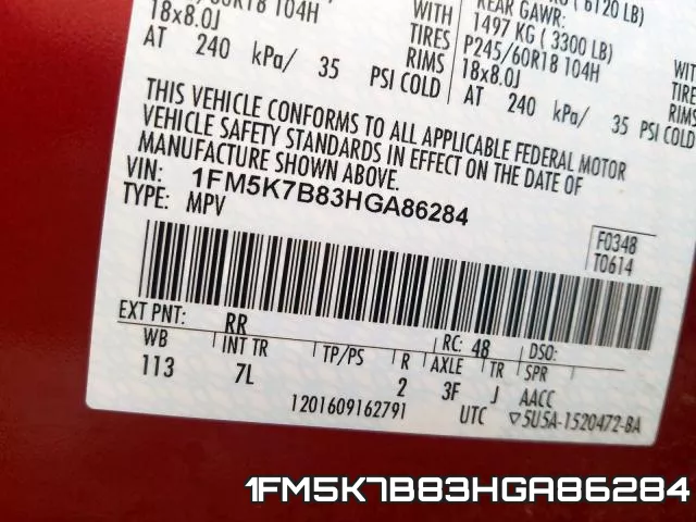 1FM5K7B83HGA86284