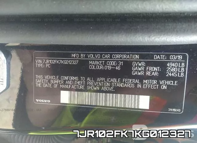 7JR102FK7KG012327
