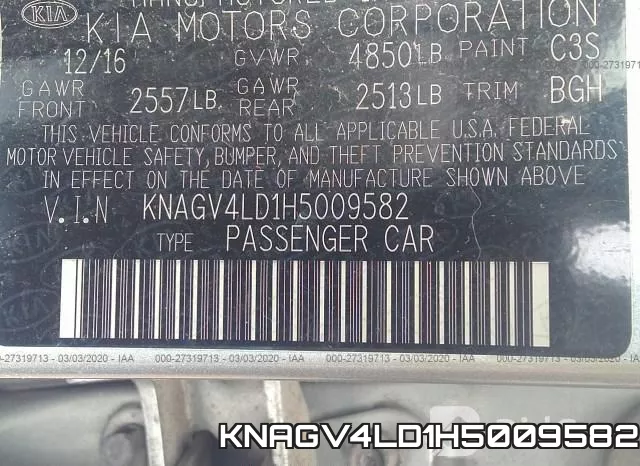 KNAGV4LD1H5009582