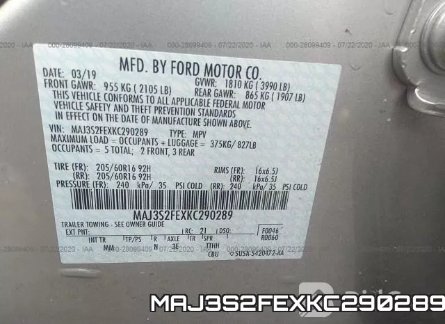 MAJ3S2FEXKC290289
