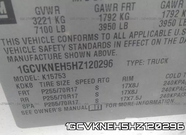1GCVKNEH5HZ120296
