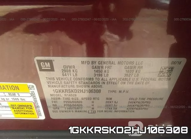 1GKKRSKD2HJ106308