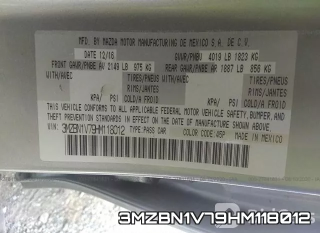 3MZBN1V79HM118012