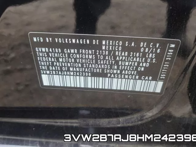 3VW2B7AJ8HM242396