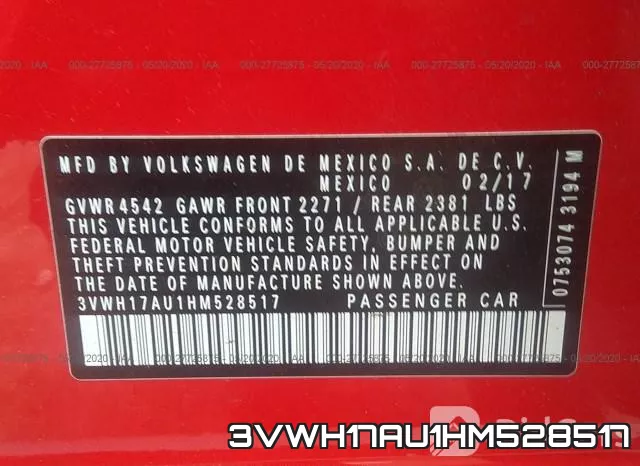 3VWH17AU1HM528517