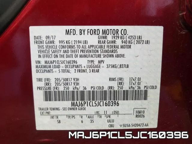 MAJ6P1CL5JC160396