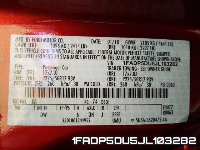 1FADP5DU5JL103282