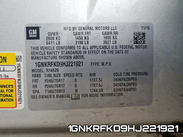 1GNKRFKD9HJ221921