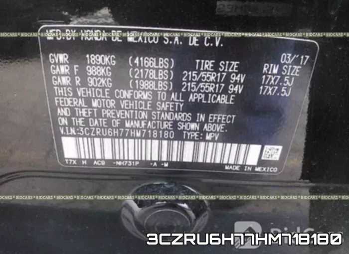 3CZRU6H77HM718180