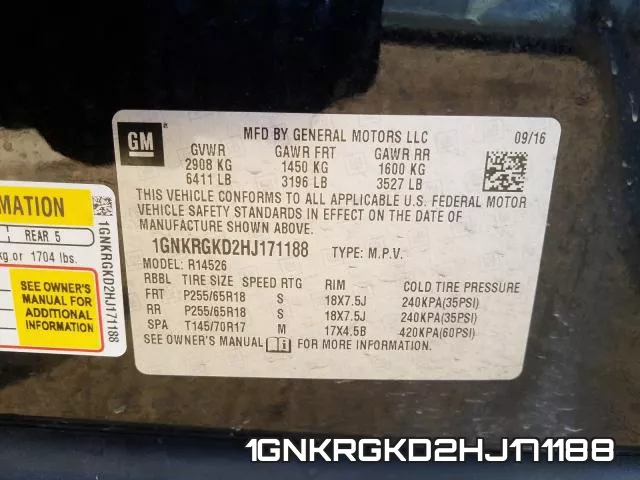 1GNKRGKD2HJ171188
