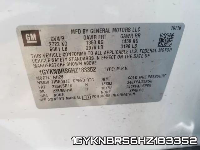 1GYKNBRS6HZ183352