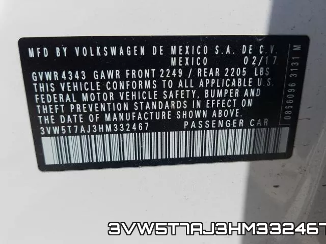 3VW5T7AJ3HM332467