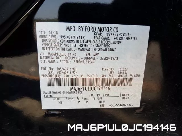 MAJ6P1UL0JC194146