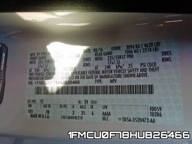 1FMCU0F78HUB26466