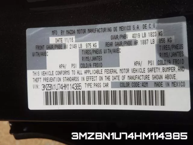 3MZBN1U74HM114385