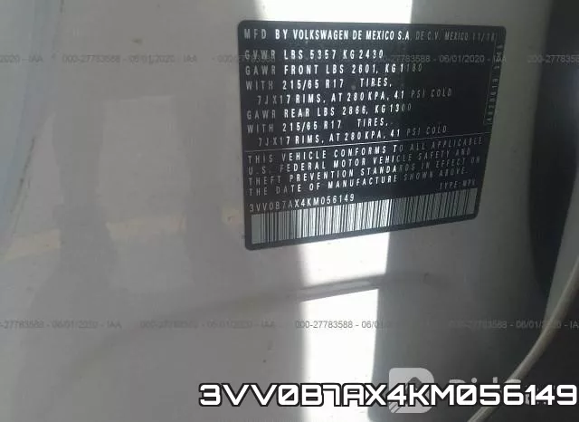 3VV0B7AX4KM056149