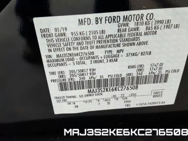 MAJ3S2KE6KC276508