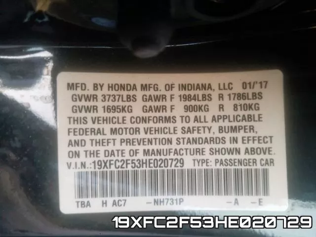 19XFC2F53HE020729