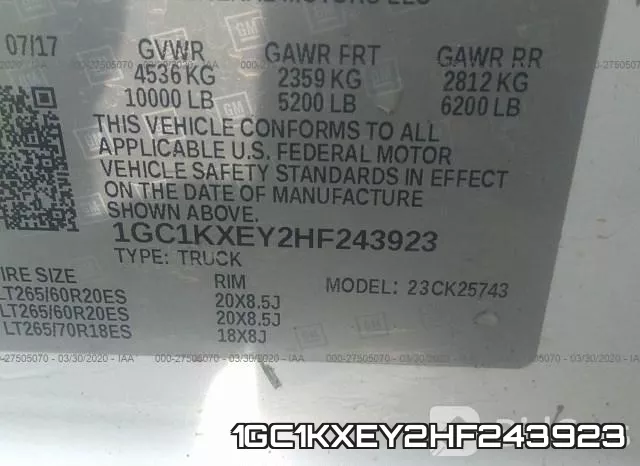 1GC1KXEY2HF243923
