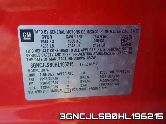 3GNCJLSB0HL196215