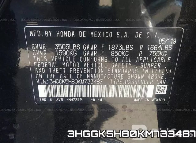 3HGGK5H80KM733487