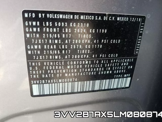 3VV2B7AX5LM080874