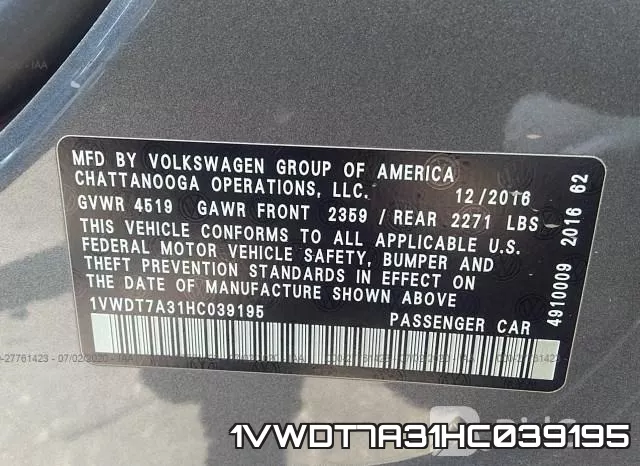 1VWDT7A31HC039195