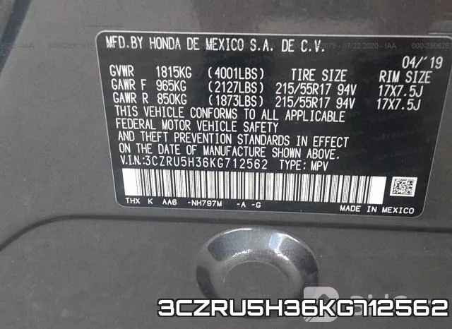 3CZRU5H36KG712562