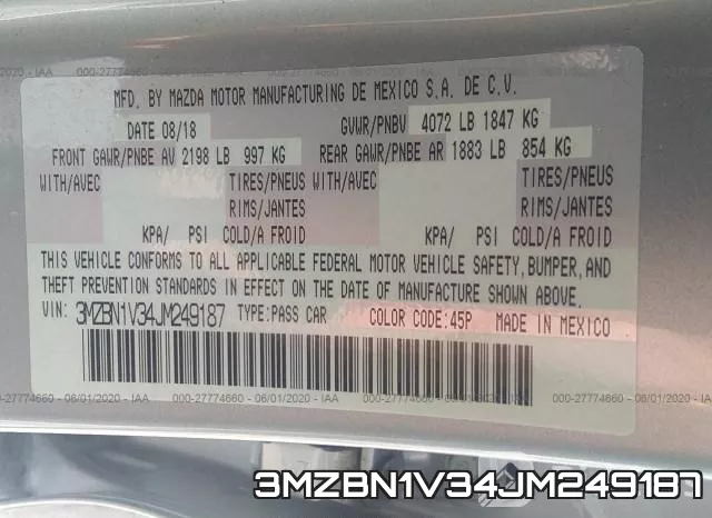 3MZBN1V34JM249187