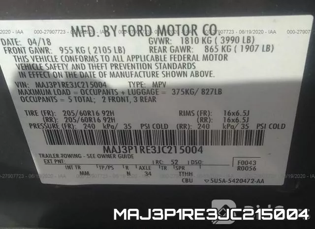 MAJ3P1RE3JC215004