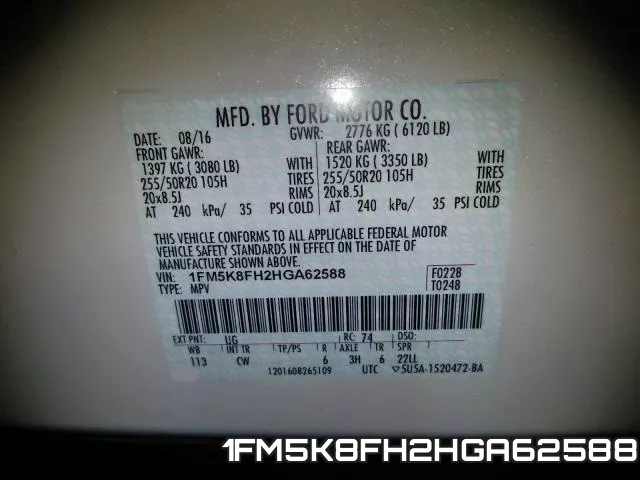 1FM5K8FH2HGA62588