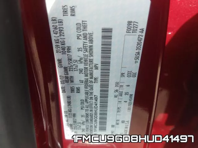 1FMCU9GD8HUD41497