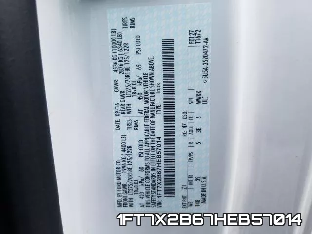 1FT7X2B67HEB57014