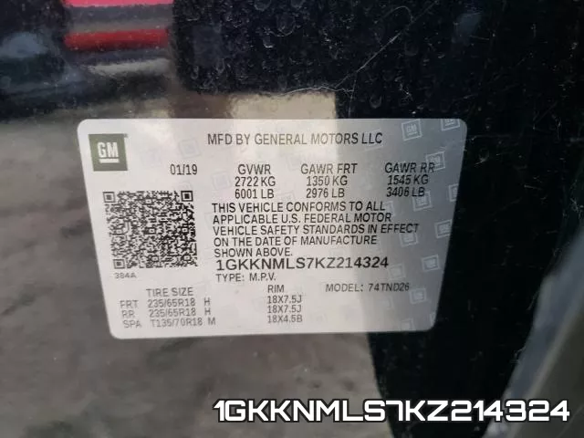 1GKKNMLS7KZ214324