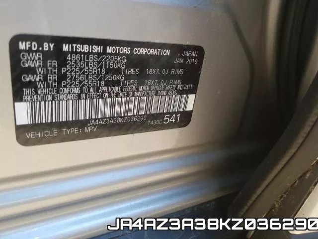 JA4AZ3A38KZ036290