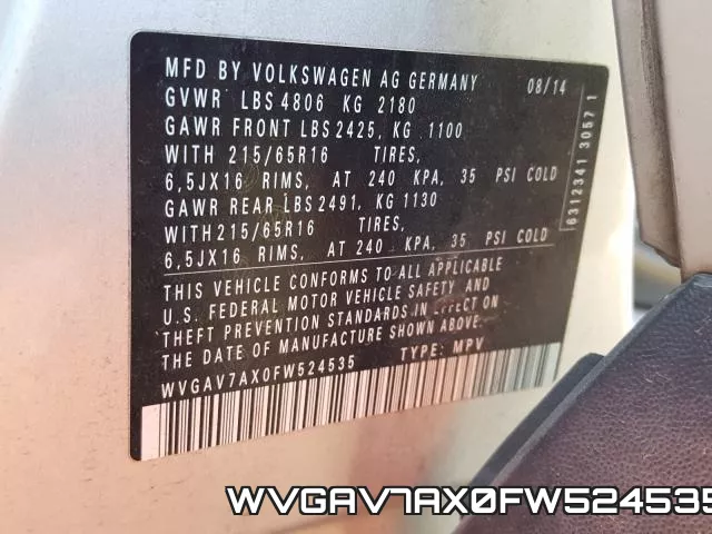 WVGAV7AX0FW524535