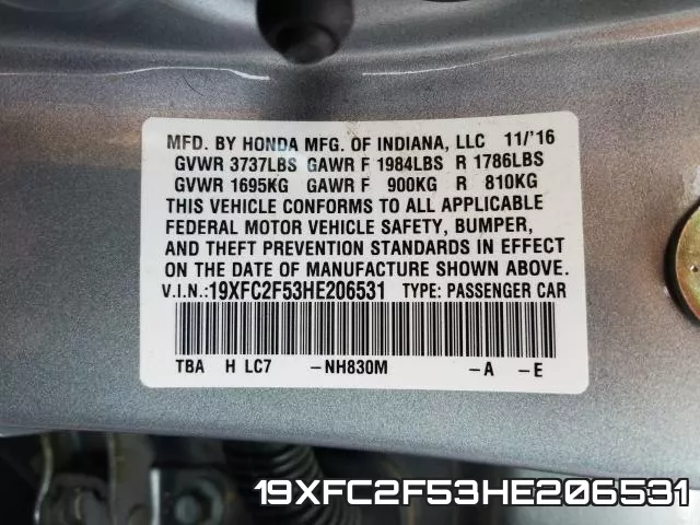 19XFC2F53HE206531