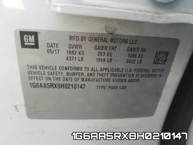 1G6AA5RX8H0210147