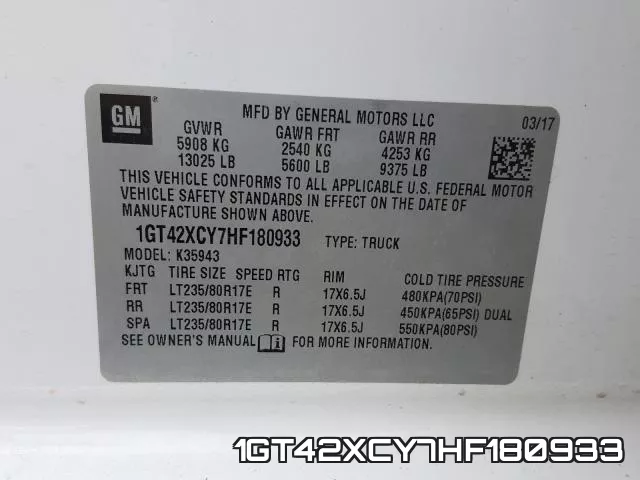1GT42XCY7HF180933