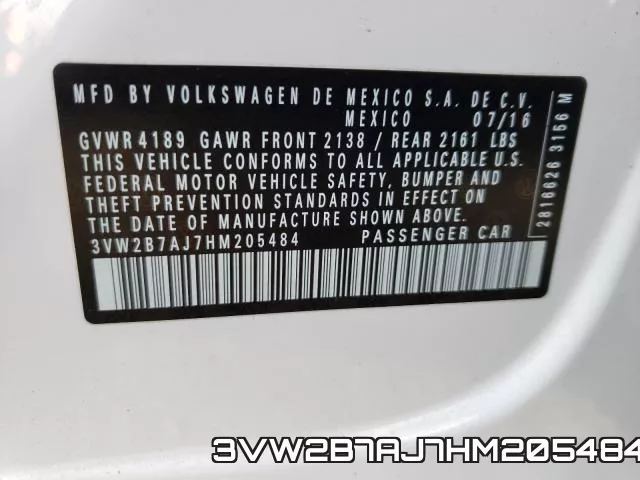 3VW2B7AJ7HM205484