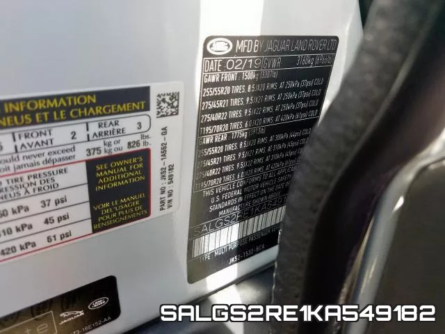 SALGS2RE1KA549182