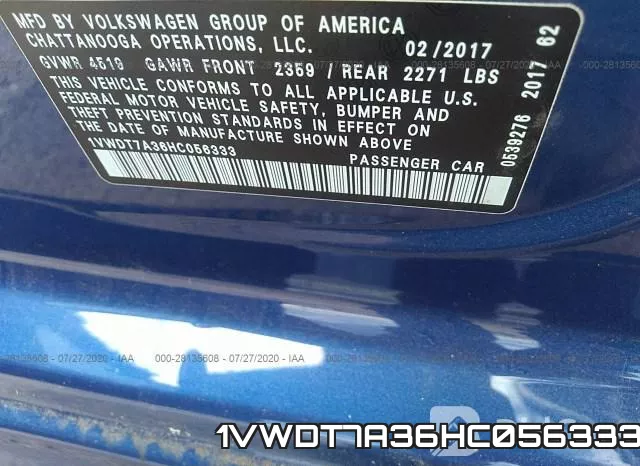 1VWDT7A36HC056333