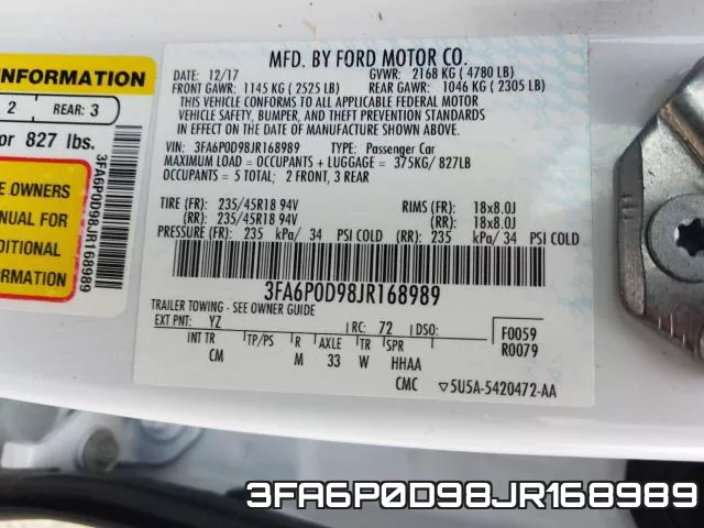 3FA6P0D98JR168989