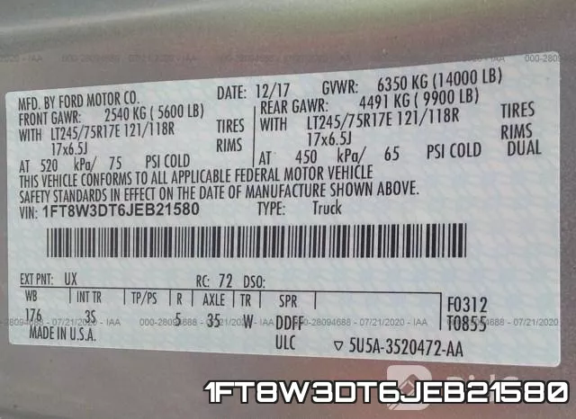 1FT8W3DT6JEB21580