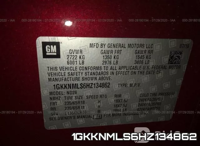 1GKKNMLS6HZ134862