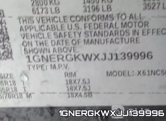 1GNERGKWXJJ139996