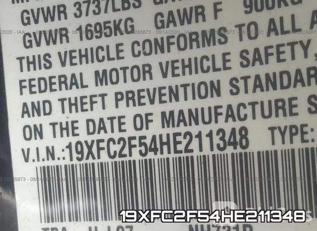 19XFC2F54HE211348
