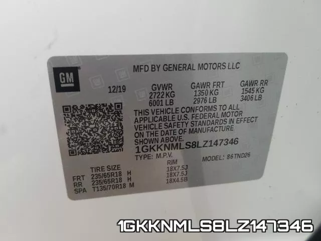 1GKKNMLS8LZ147346