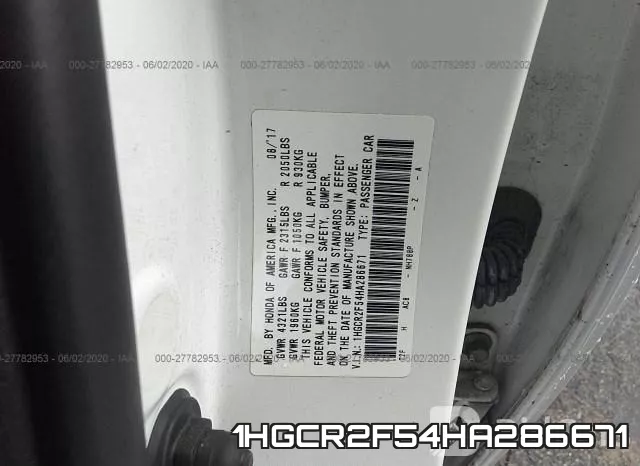 1HGCR2F54HA286671