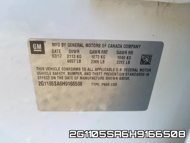 2G1105SA6H9166508
